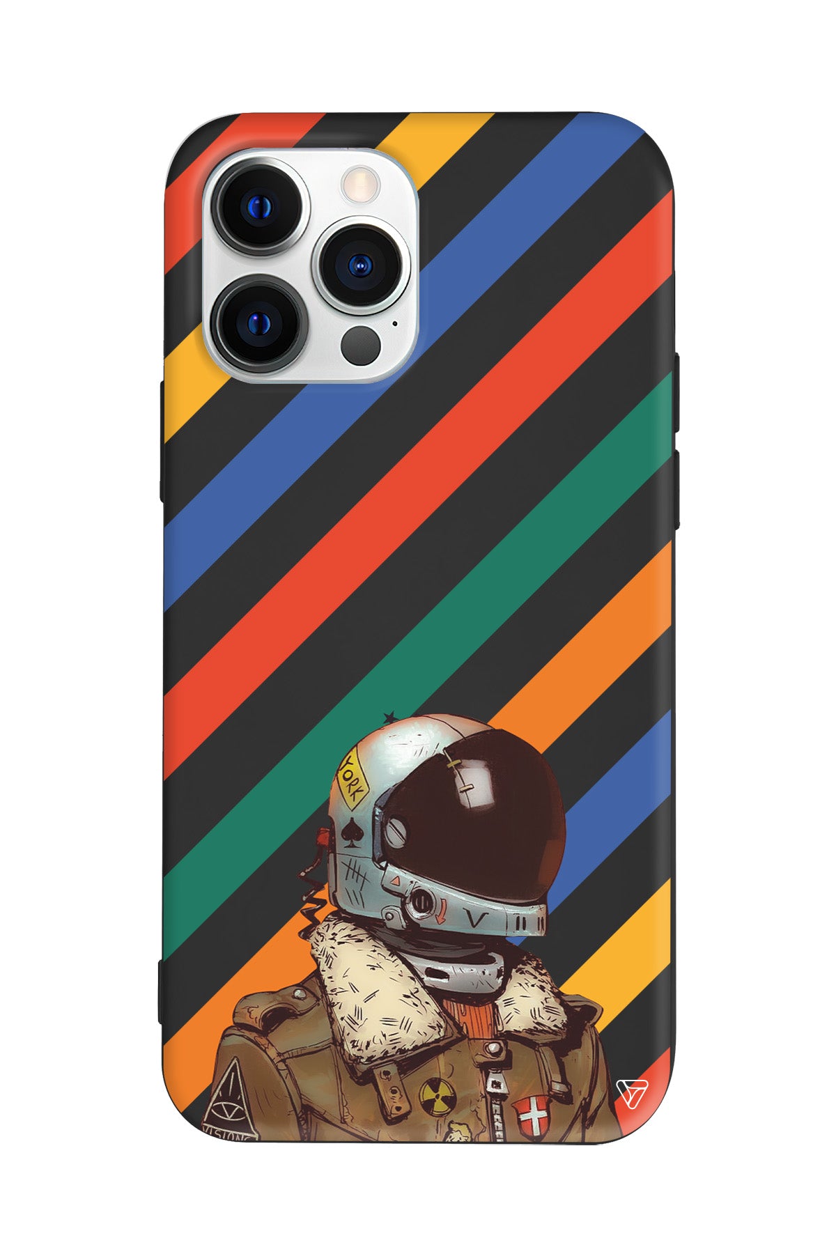 Renkli Astronot Lansman Model İçi Kadife Silikon Telefon Kılıfı