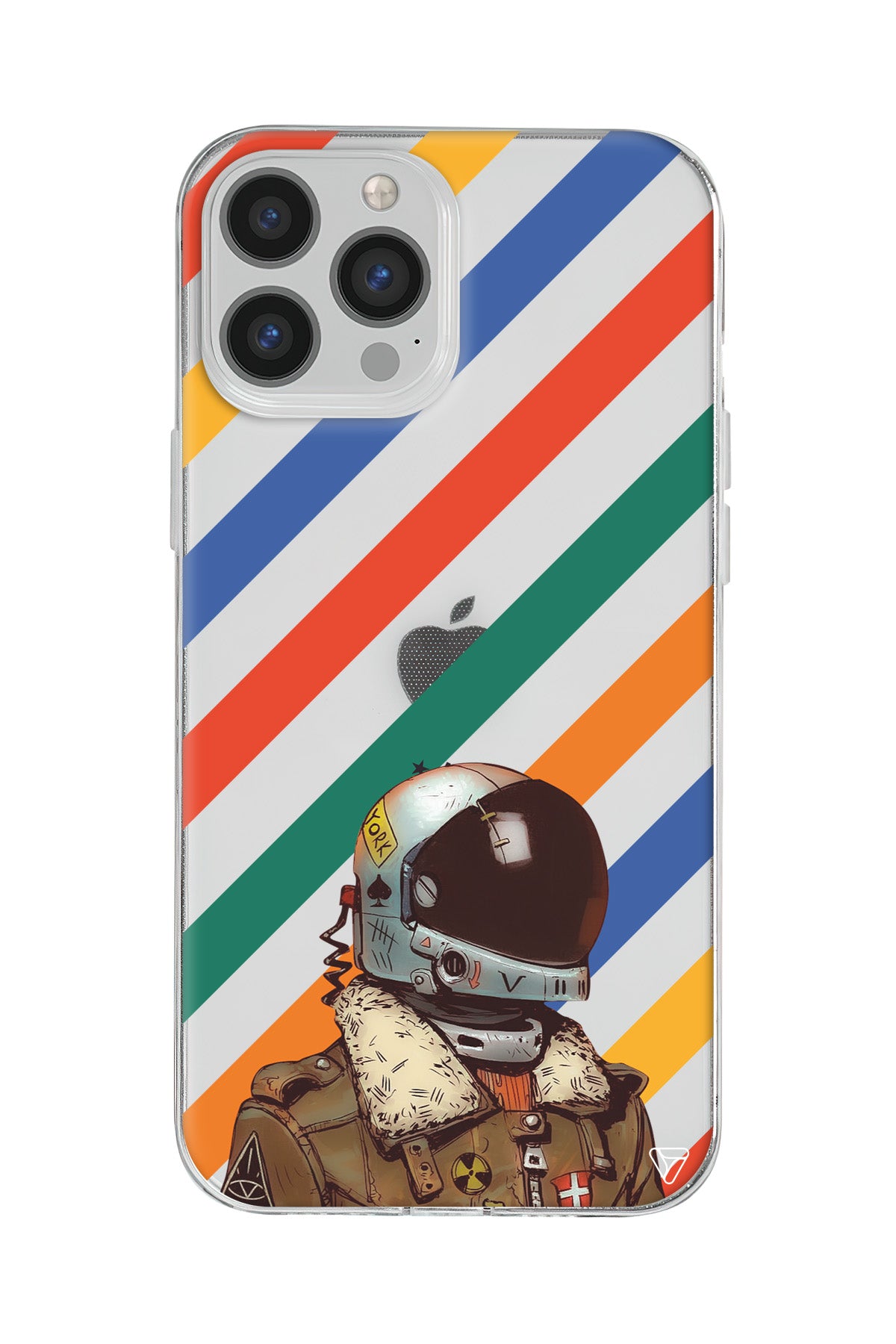 Renkli Astronot Lansman Model İçi Kadife Silikon Telefon Kılıfı