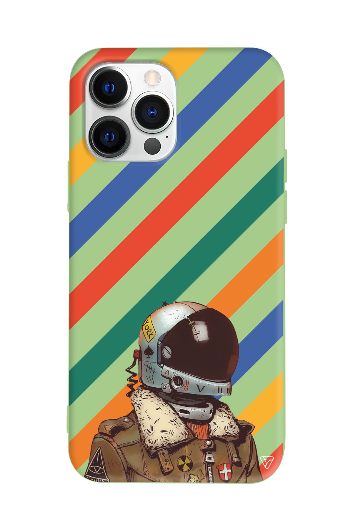 Renkli Astronot Lansman Model İçi Kadife Silikon Telefon Kılıfı