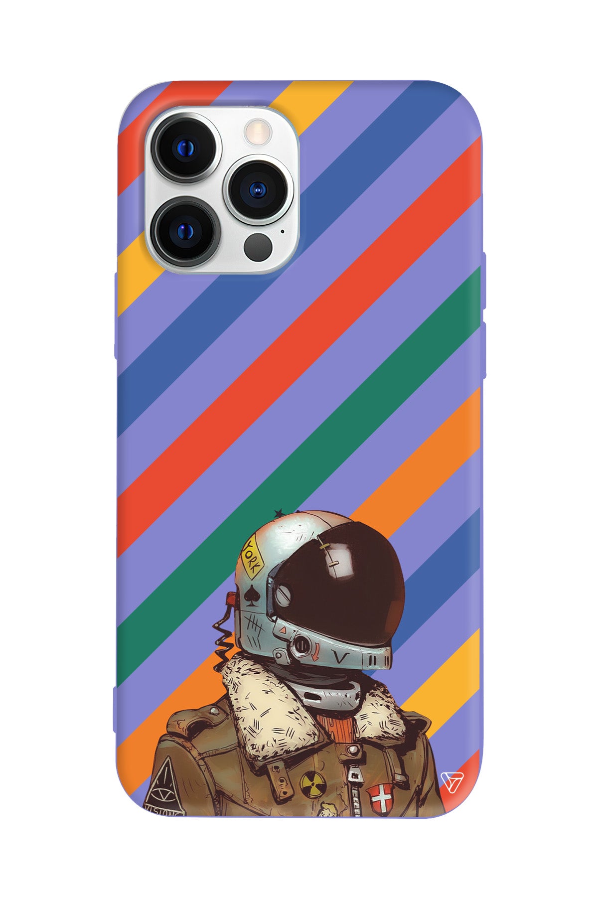 Renkli Astronot Lansman Model İçi Kadife Silikon Telefon Kılıfı