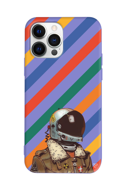 Renkli Astronot Lansman Model İçi Kadife Silikon Telefon Kılıfı