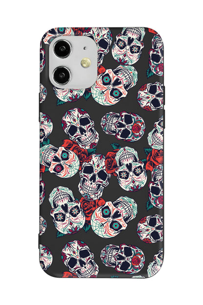 Death and Roses Lansman Model İçi Kadife Silikon Telefon Kılıfı