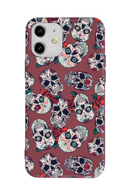 Death and Roses Lansman Model İçi Kadife Silikon Telefon Kılıfı