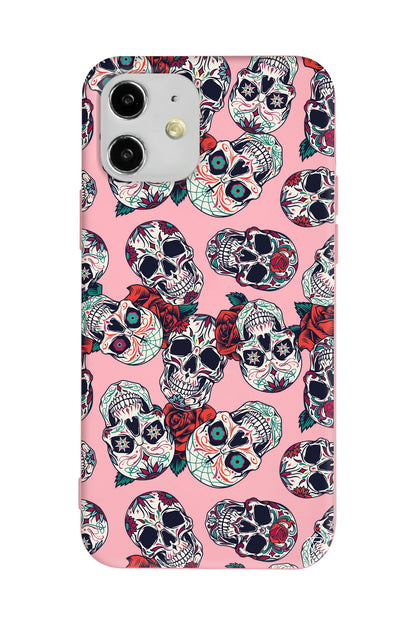 Death and Roses Lansman Model İçi Kadife Silikon Telefon Kılıfı