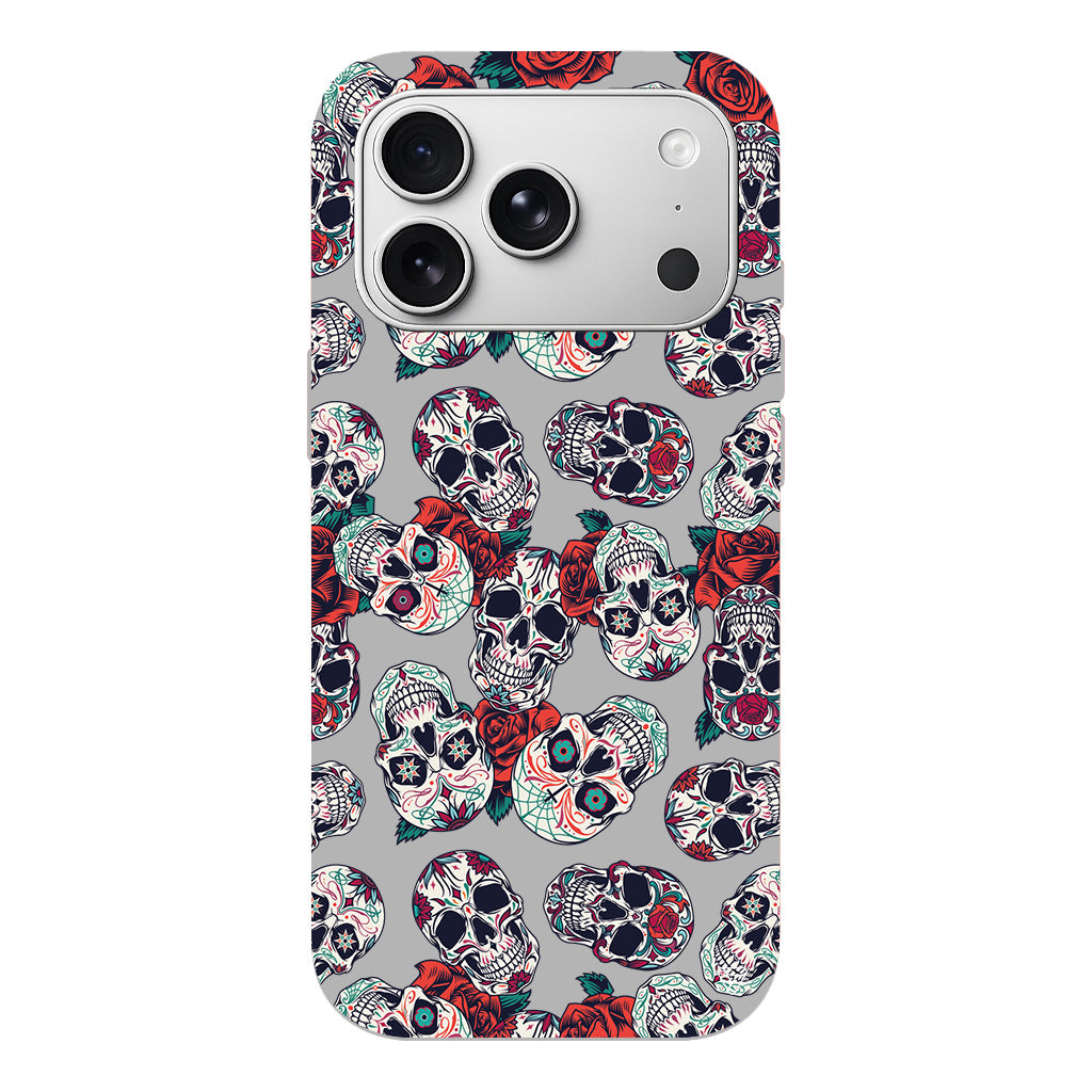 Death and Roses Lansman Model İçi Kadife Silikon Telefon Kılıfı