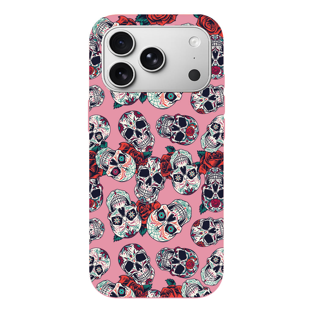 Death and Roses Lansman Model İçi Kadife Silikon Telefon Kılıfı