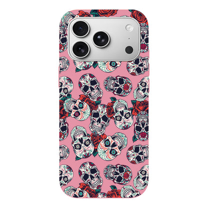 Death and Roses Lansman Model İçi Kadife Silikon Telefon Kılıfı