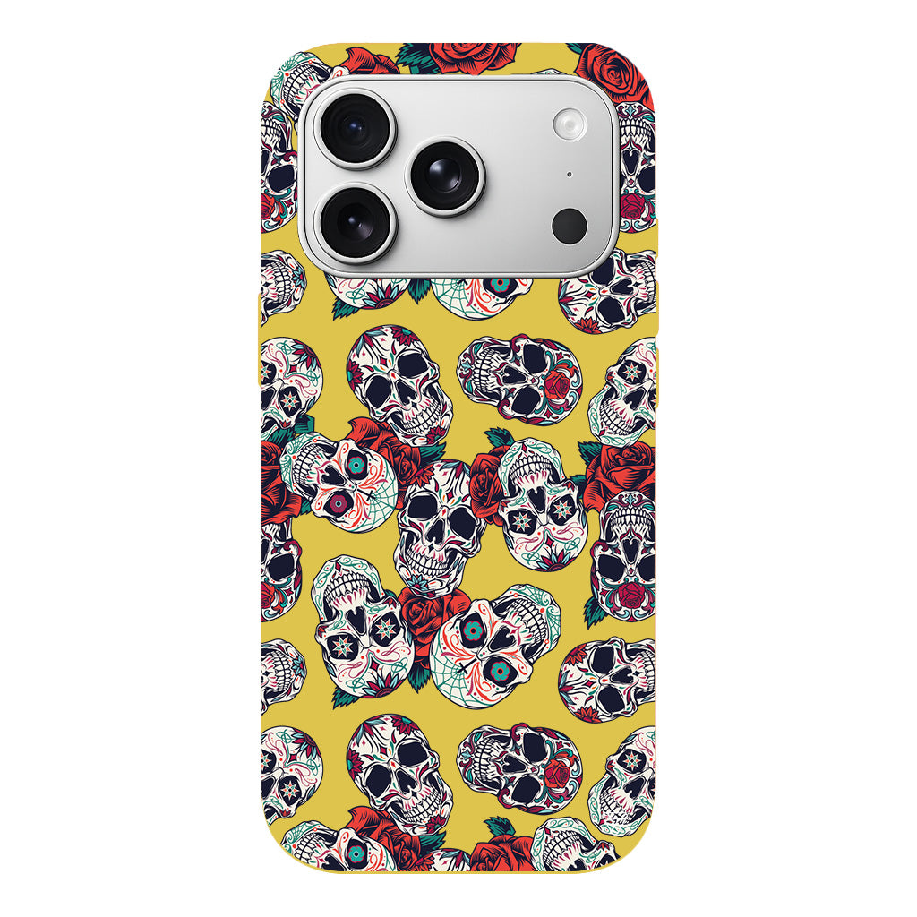 Death and Roses Lansman Model İçi Kadife Silikon Telefon Kılıfı