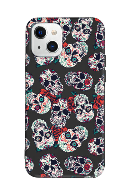 Death and Roses Lansman Model İçi Kadife Silikon Telefon Kılıfı