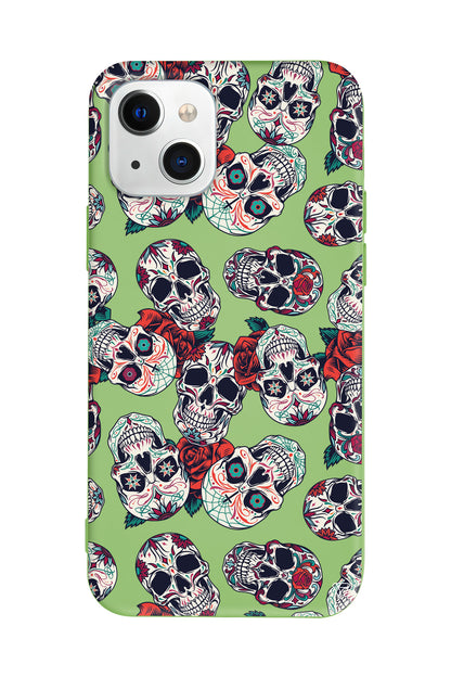 Death and Roses Lansman Model İçi Kadife Silikon Telefon Kılıfı – Plus Serisine Özel