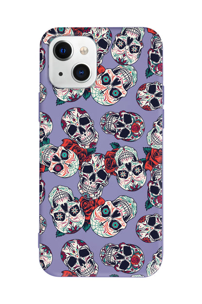 Death and Roses Lansman Model İçi Kadife Silikon Telefon Kılıfı – Plus Serisine Özel