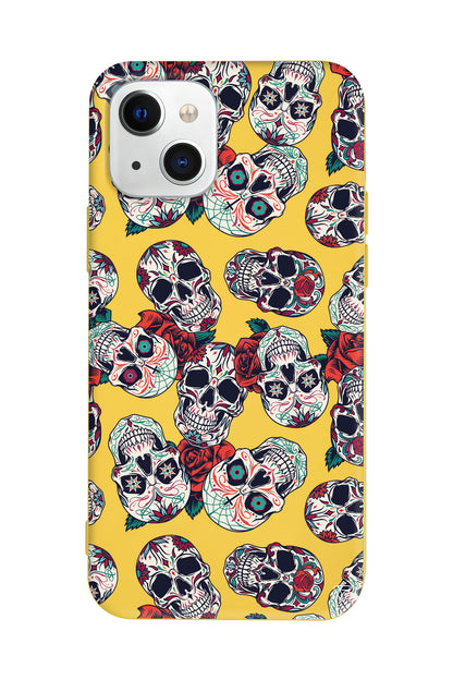 Death and Roses Lansman Model İçi Kadife Silikon Telefon Kılıfı – Plus Serisine Özel