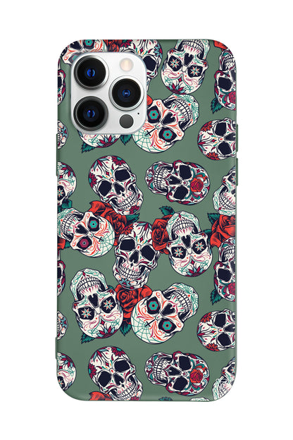 Death and Roses Lansman Model İçi Kadife Silikon Telefon Kılıfı