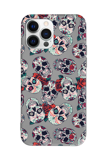 Death and Roses Lansman Model İçi Kadife Silikon Telefon Kılıfı