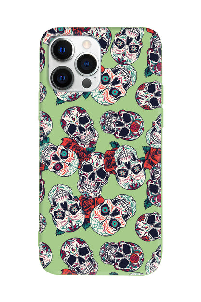 Death and Roses Lansman Model İçi Kadife Silikon Telefon Kılıfı