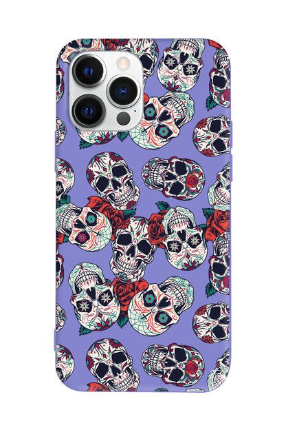 Death and Roses Lansman Model İçi Kadife Silikon Telefon Kılıfı