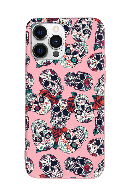 Death and Roses Lansman Model İçi Kadife Silikon Telefon Kılıfı