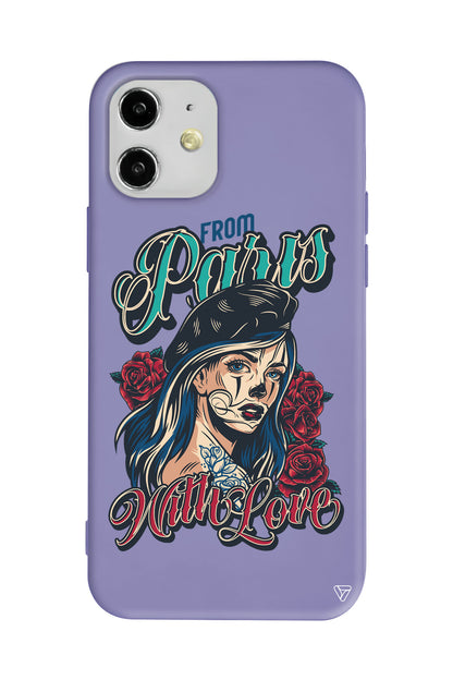 Paris Girl Lansman Model İçi Kadife Silikon Telefon Kılıfı