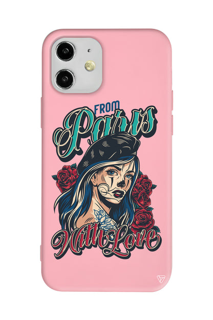Paris Girl Lansman Model İçi Kadife Silikon Telefon Kılıfı
