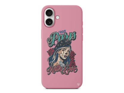 Paris Girl Lansman Model İçi Kadife Silikon Telefon Kılıfı – Plus Serisine Özel