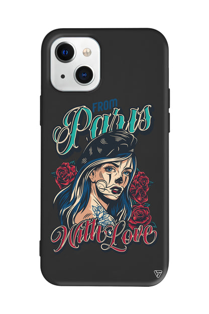 Paris Girl Lansman Model İçi Kadife Silikon Telefon Kılıfı