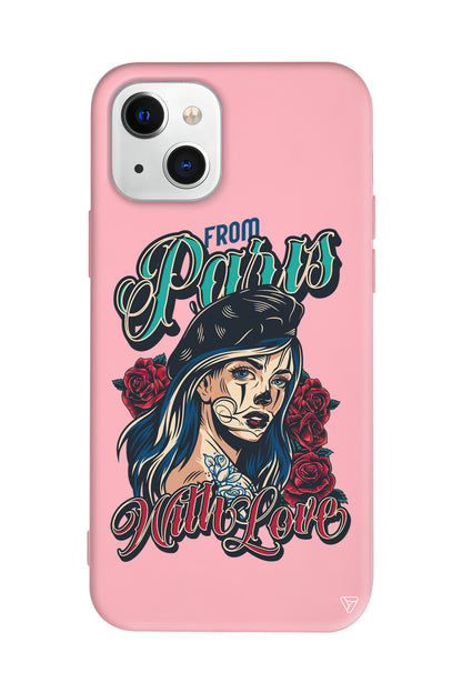 Paris Girl Lansman Model İçi Kadife Silikon Telefon Kılıfı