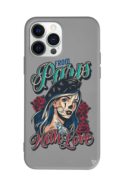 Paris Girl Lansman Model İçi Kadife Silikon Telefon Kılıfı