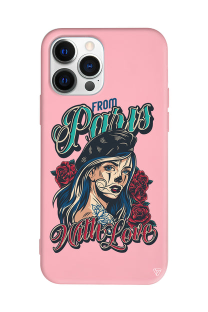 Paris Girl Lansman Model İçi Kadife Silikon Telefon Kılıfı