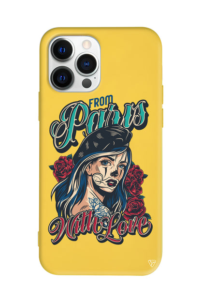 Paris Girl Lansman Model İçi Kadife Silikon Telefon Kılıfı