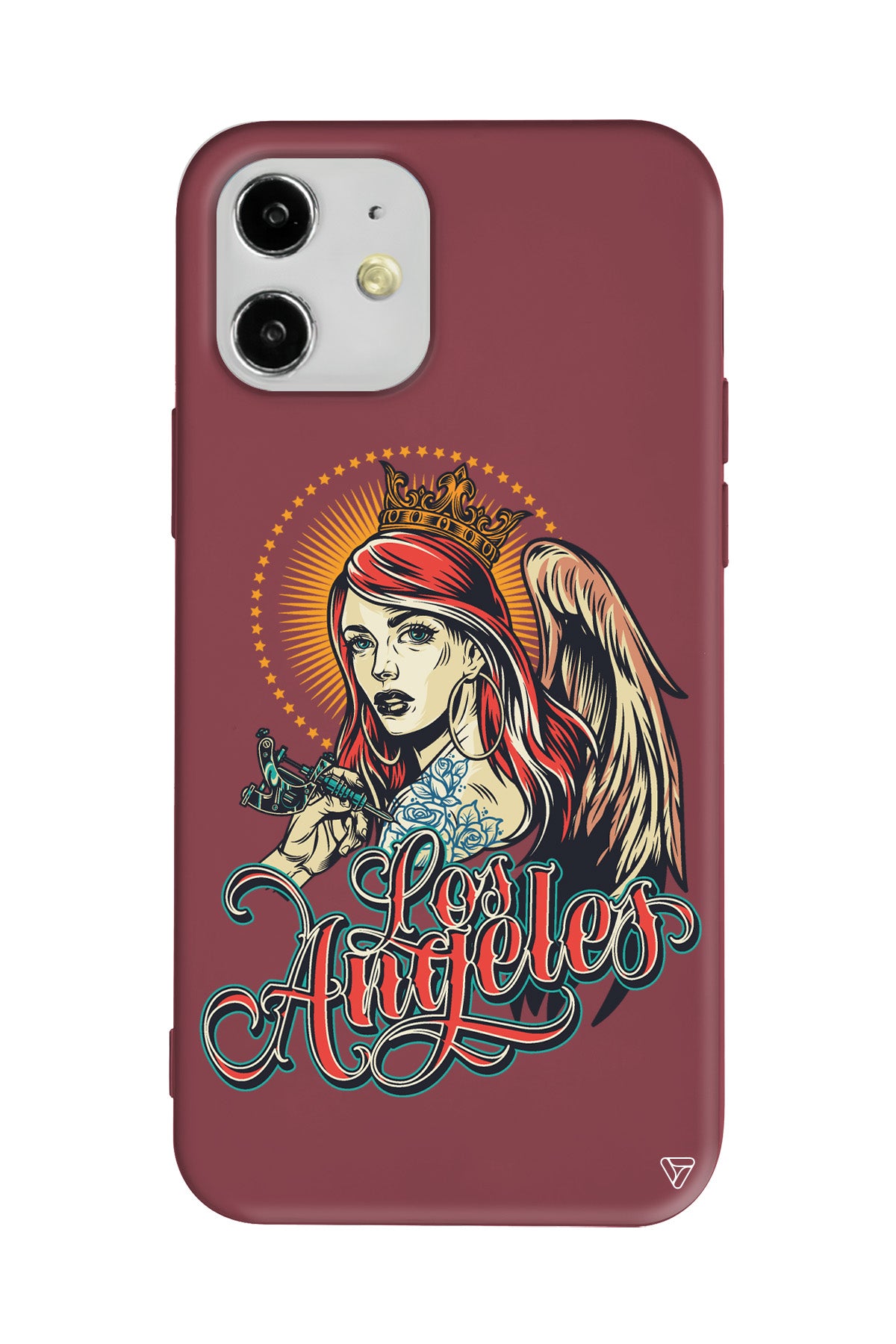 Los Angeles Lansman Model İçi Kadife Silikon Telefon Kılıfı