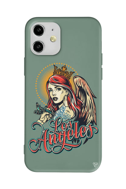 Los Angeles Lansman Model İçi Kadife Silikon Telefon Kılıfı