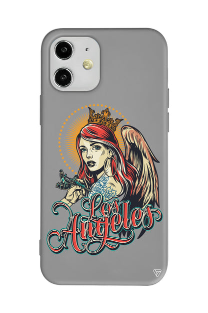 Los Angeles Lansman Model İçi Kadife Silikon Telefon Kılıfı