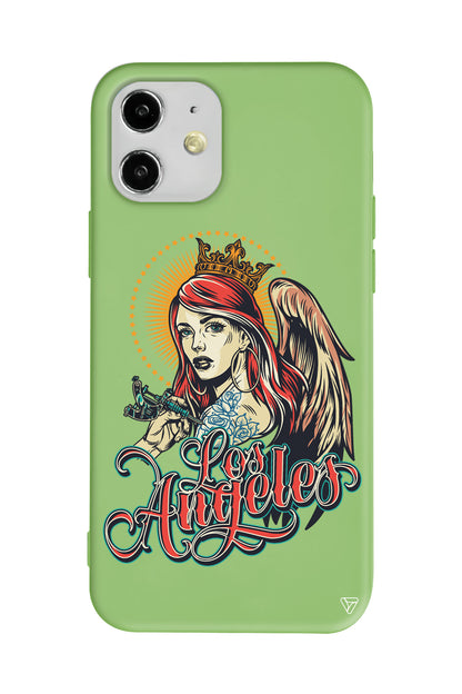 Los Angeles Lansman Model İçi Kadife Silikon Telefon Kılıfı