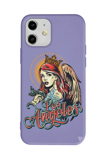 Los Angeles Lansman Model İçi Kadife Silikon Telefon Kılıfı