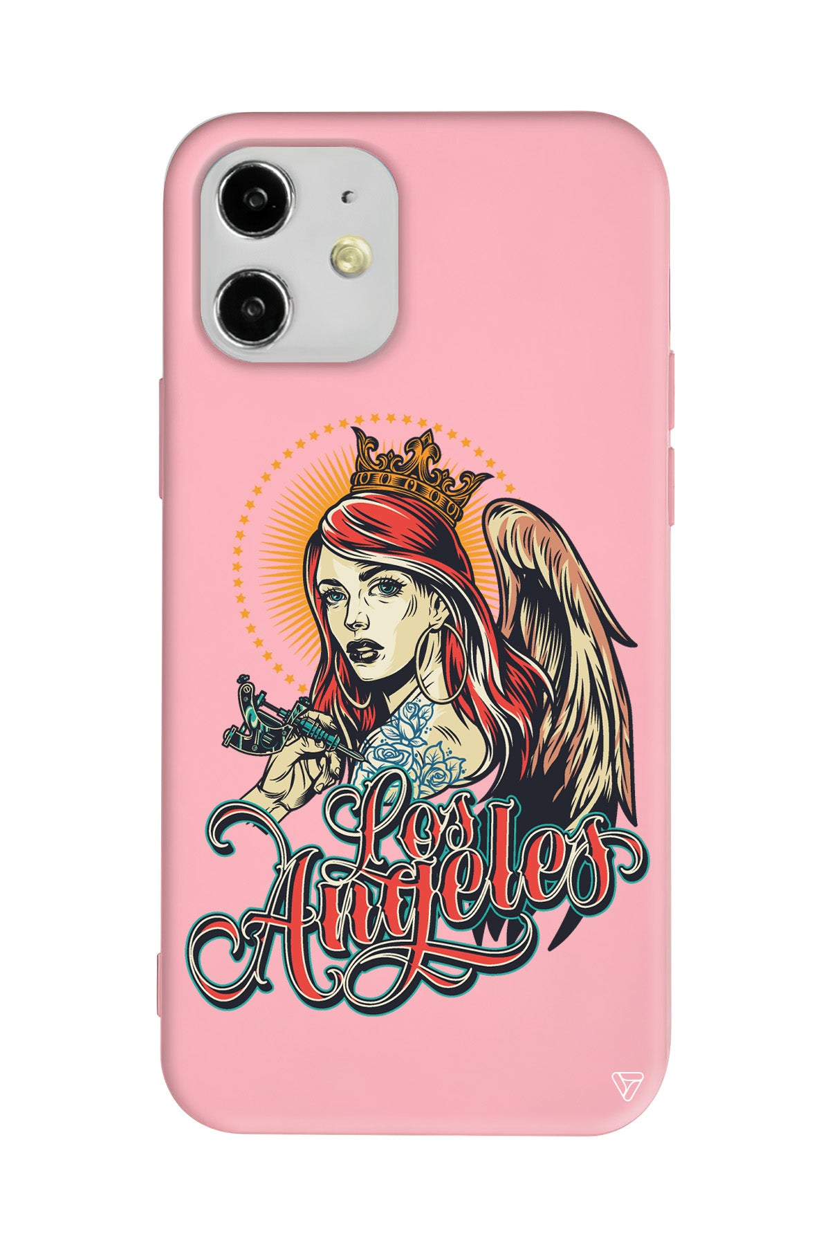 Los Angeles Lansman Model İçi Kadife Silikon Telefon Kılıfı