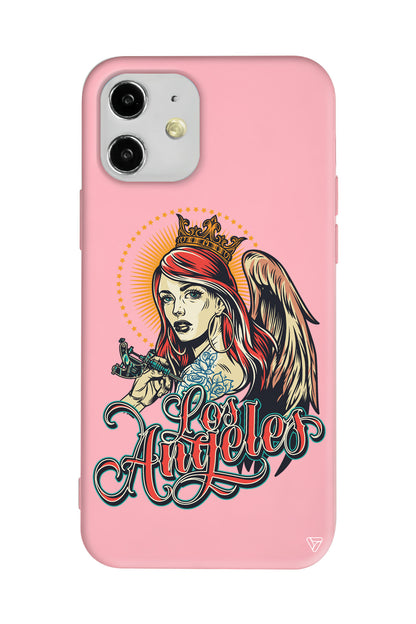 Los Angeles Lansman Model İçi Kadife Silikon Telefon Kılıfı