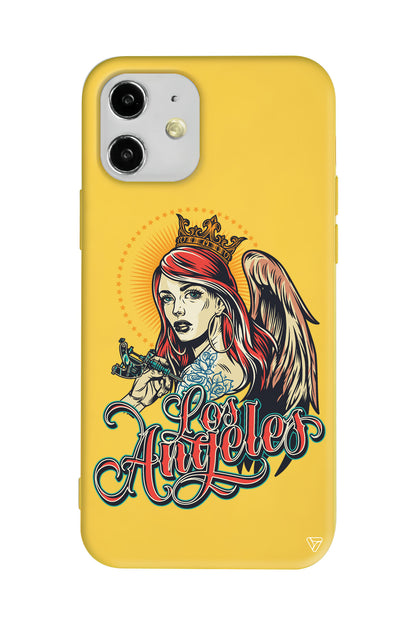 Los Angeles Lansman Model İçi Kadife Silikon Telefon Kılıfı