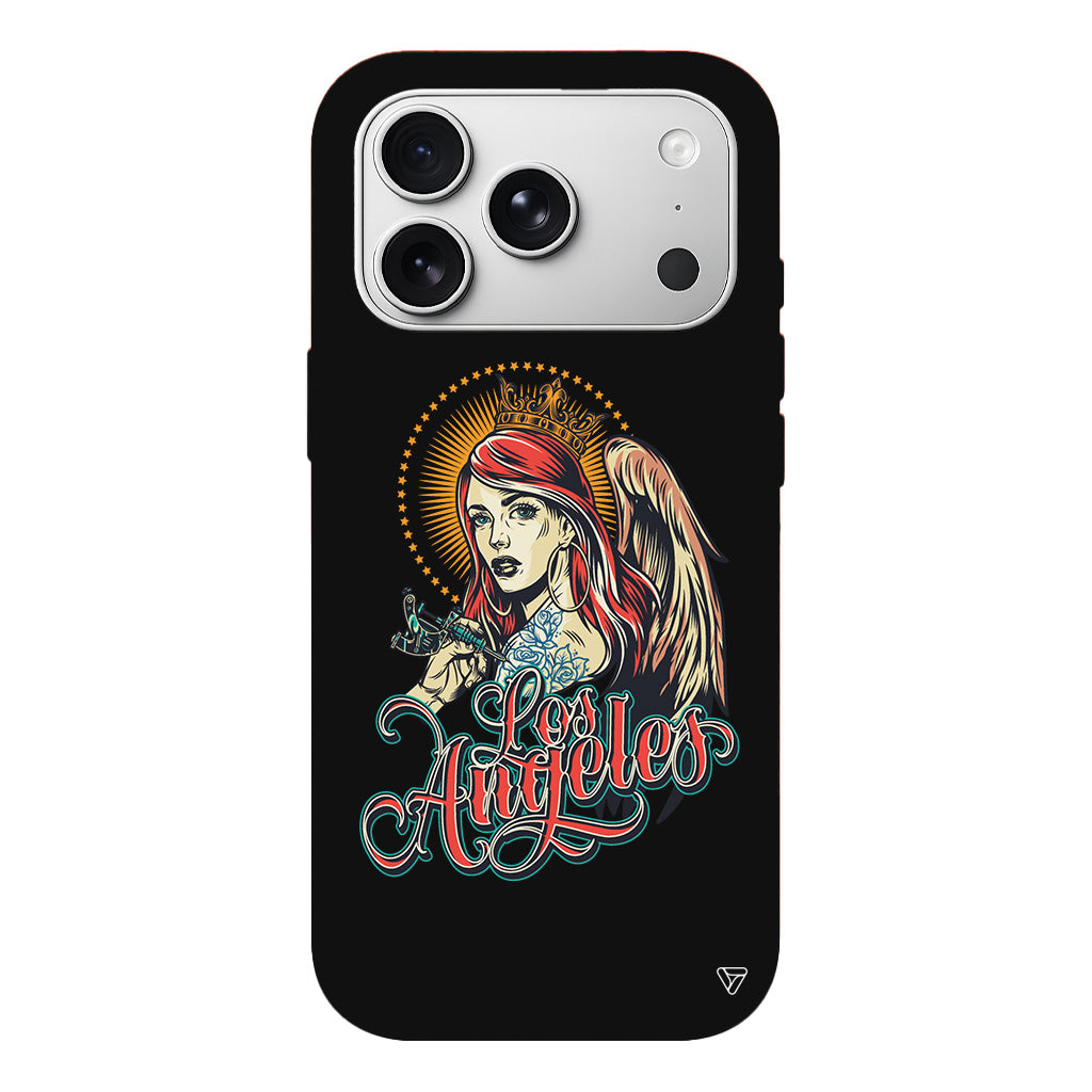 Los Angeles Lansman Model İçi Kadife Silikon Telefon Kılıfı