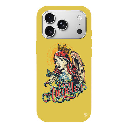 Los Angeles Lansman Model İçi Kadife Silikon Telefon Kılıfı