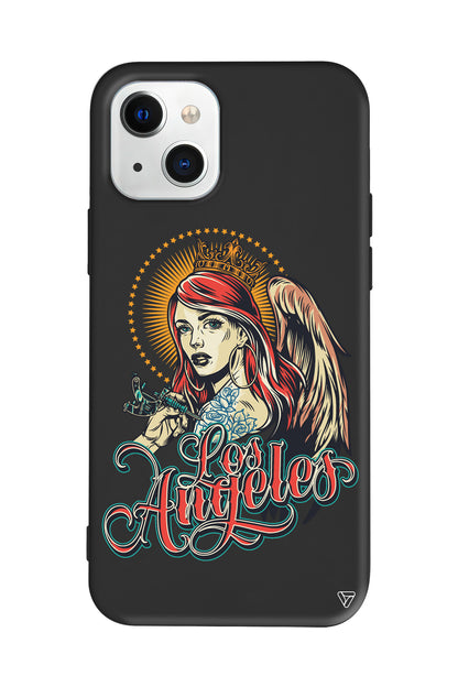 Los Angeles Lansman Model İçi Kadife Silikon Telefon Kılıfı