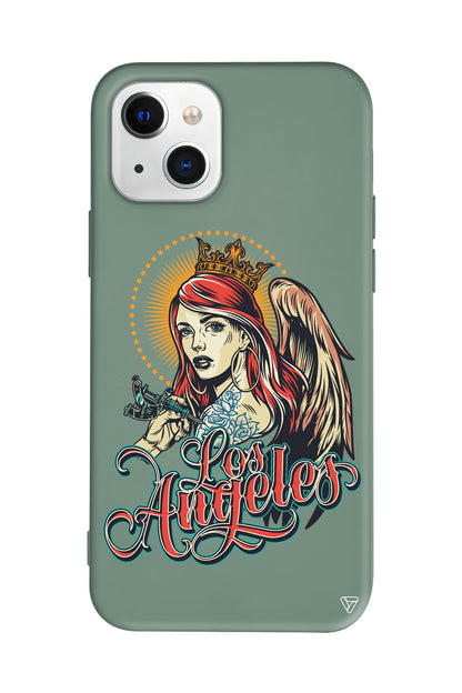 Los Angeles Lansman Model İçi Kadife Silikon Telefon Kılıfı