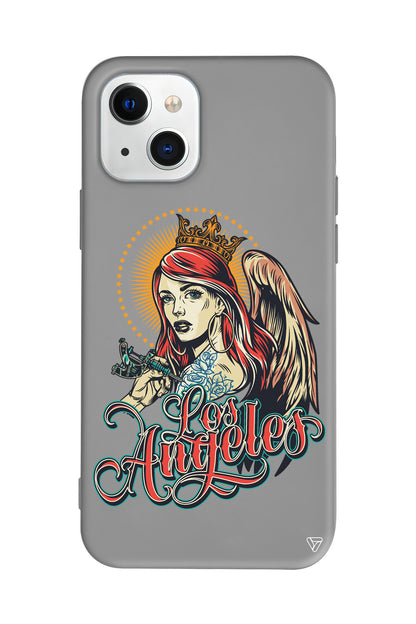 Los Angeles Lansman Model İçi Kadife Silikon Telefon Kılıfı – Plus Serisine Özel