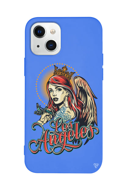 Los Angeles Lansman Model İçi Kadife Silikon Telefon Kılıfı