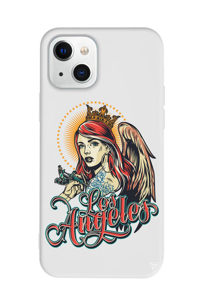 Los Angeles Lansman Model İçi Kadife Silikon Telefon Kılıfı