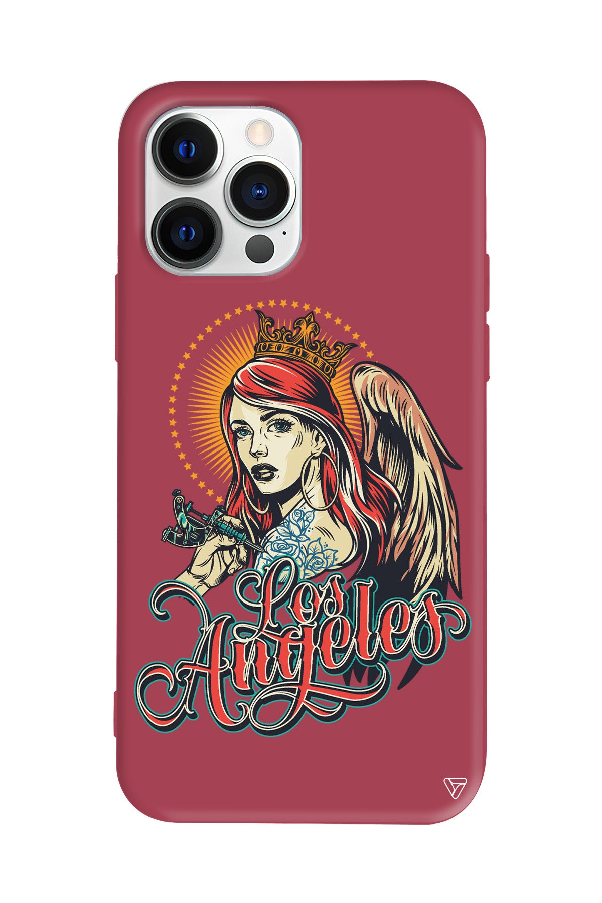 Los Angeles Lansman Model İçi Kadife Silikon Telefon Kılıfı