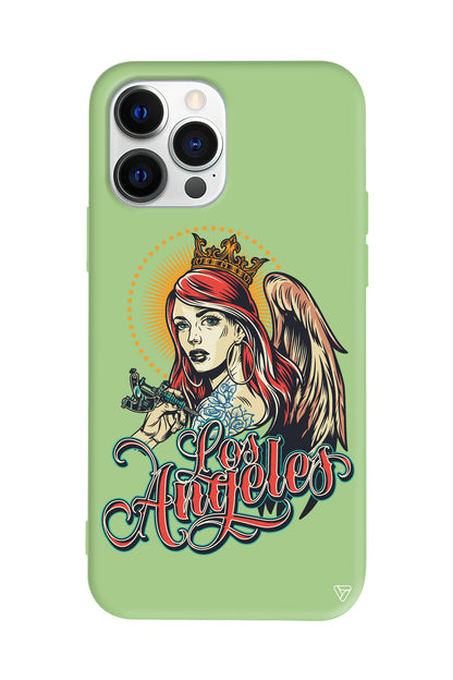 Los Angeles Lansman Model İçi Kadife Silikon Telefon Kılıfı