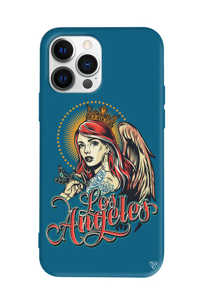 Los Angeles Lansman Model İçi Kadife Silikon Telefon Kılıfı