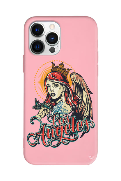 Los Angeles Lansman Model İçi Kadife Silikon Telefon Kılıfı