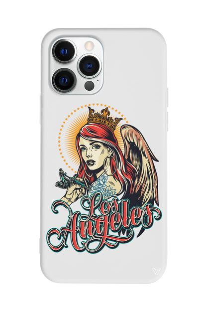 Los Angeles Lansman Model İçi Kadife Silikon Telefon Kılıfı