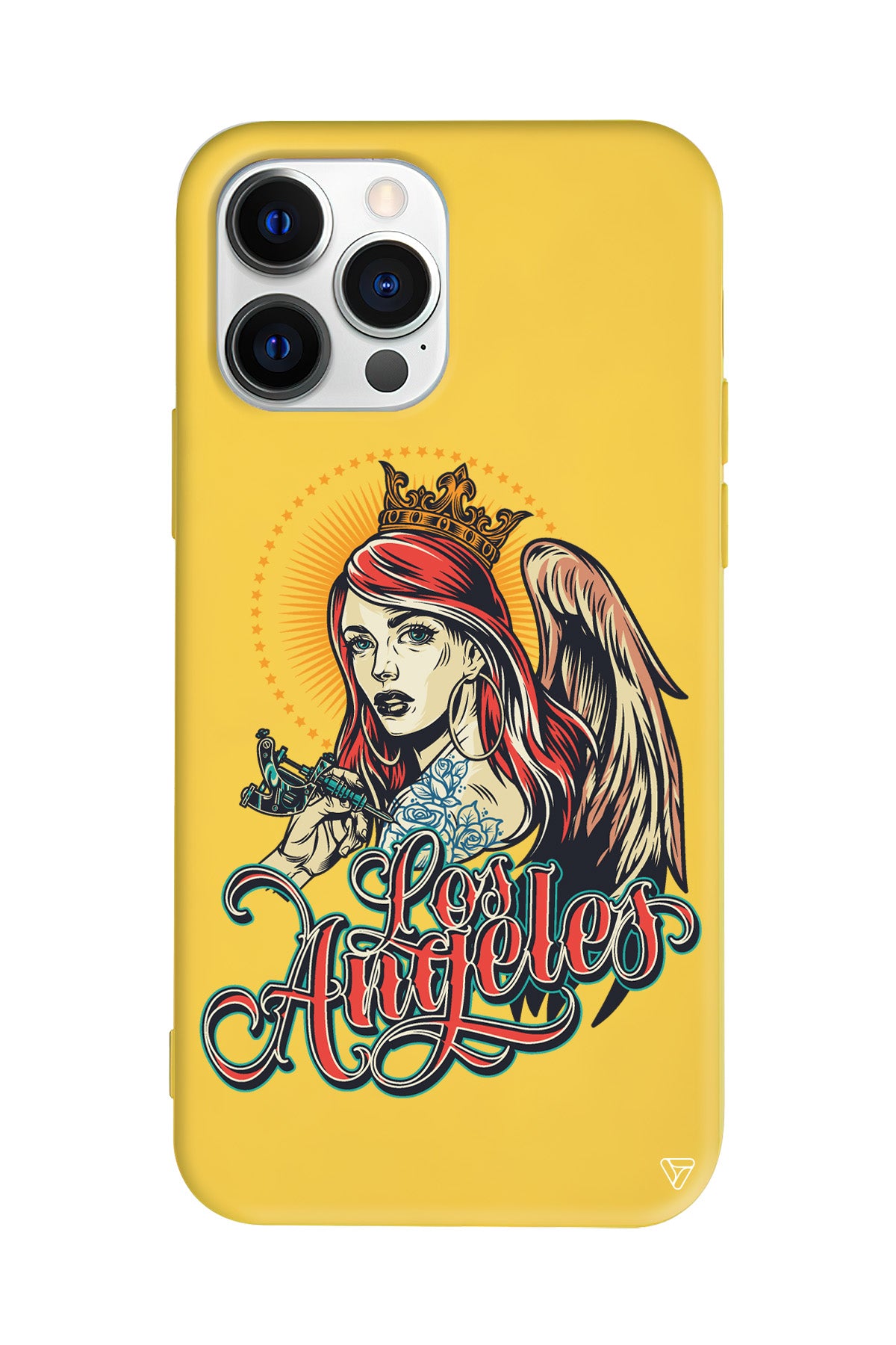 Los Angeles Lansman Model İçi Kadife Silikon Telefon Kılıfı